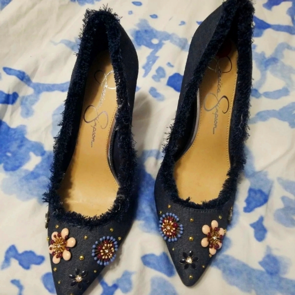Jessica simpson denim heels nwt